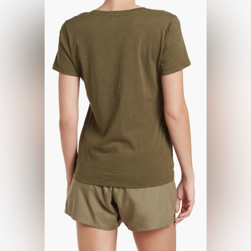 Madewell Olive Green V-Neck Tee - Picture 2 of 7